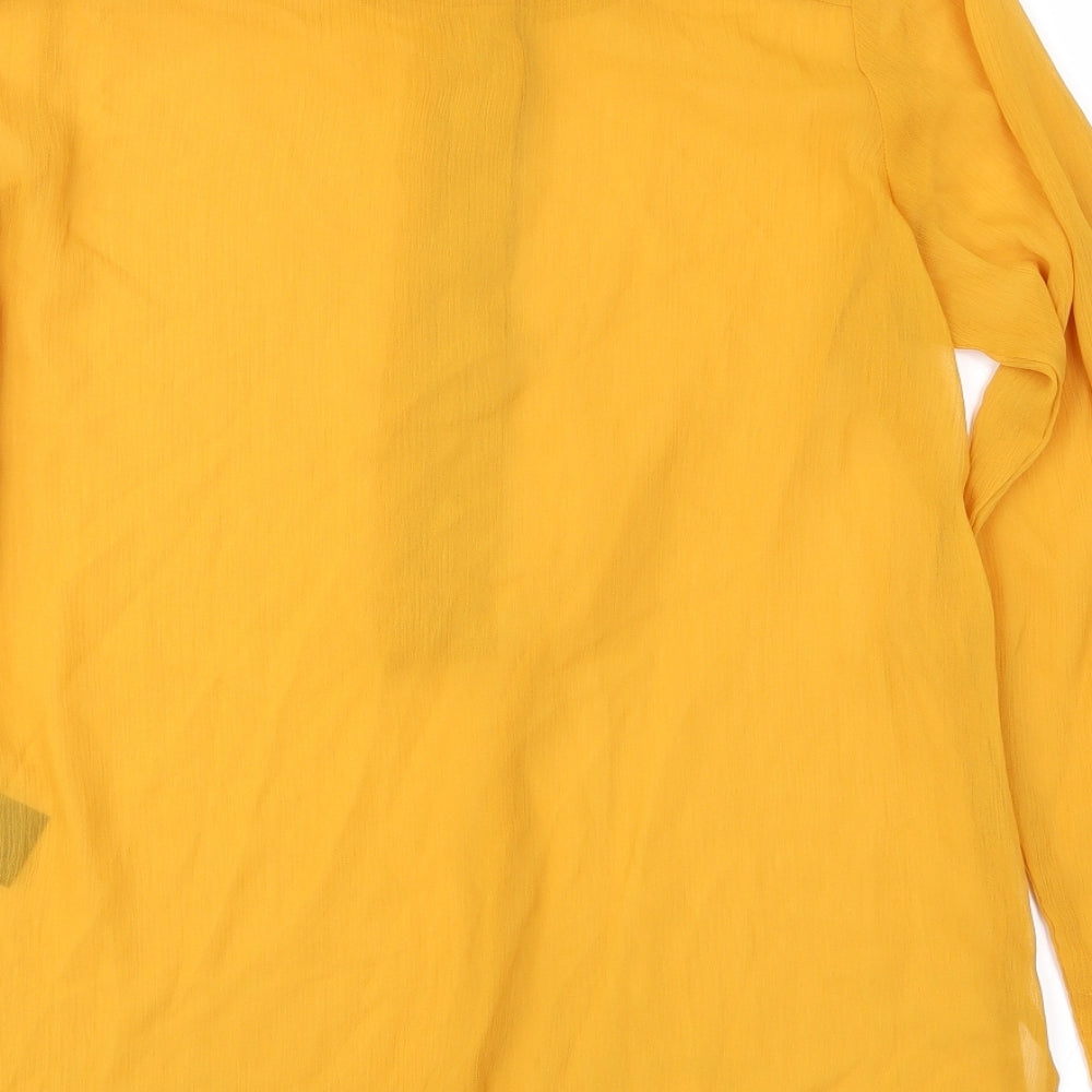 H&M Womens Orange  Chiffon Basic Blouse Size 10