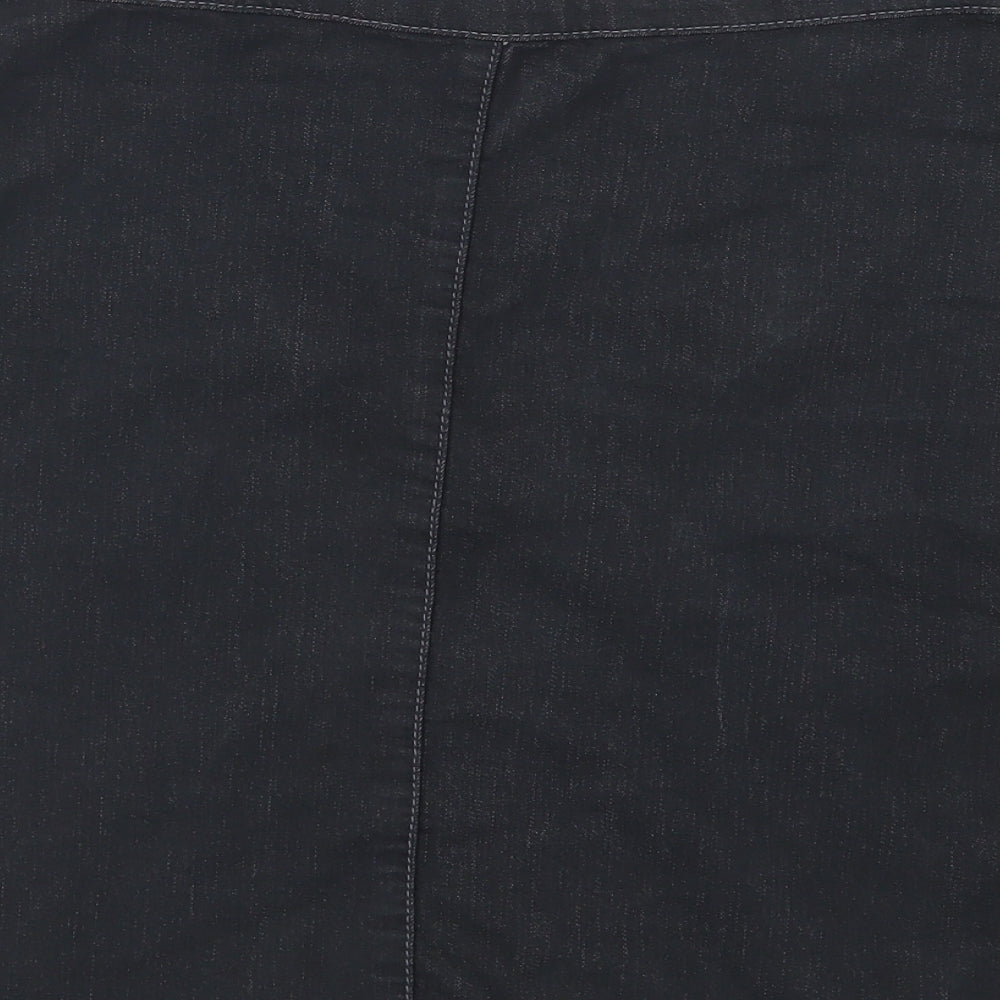 Topshop Womens Black  Denim Straight & Pencil Skirt Size 28 in