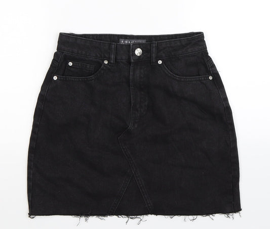 Denim Co Womens Black  Denim A-Line Skirt Size 8