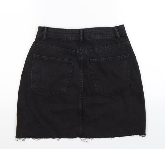 Denim Co Womens Black  Denim A-Line Skirt Size 8