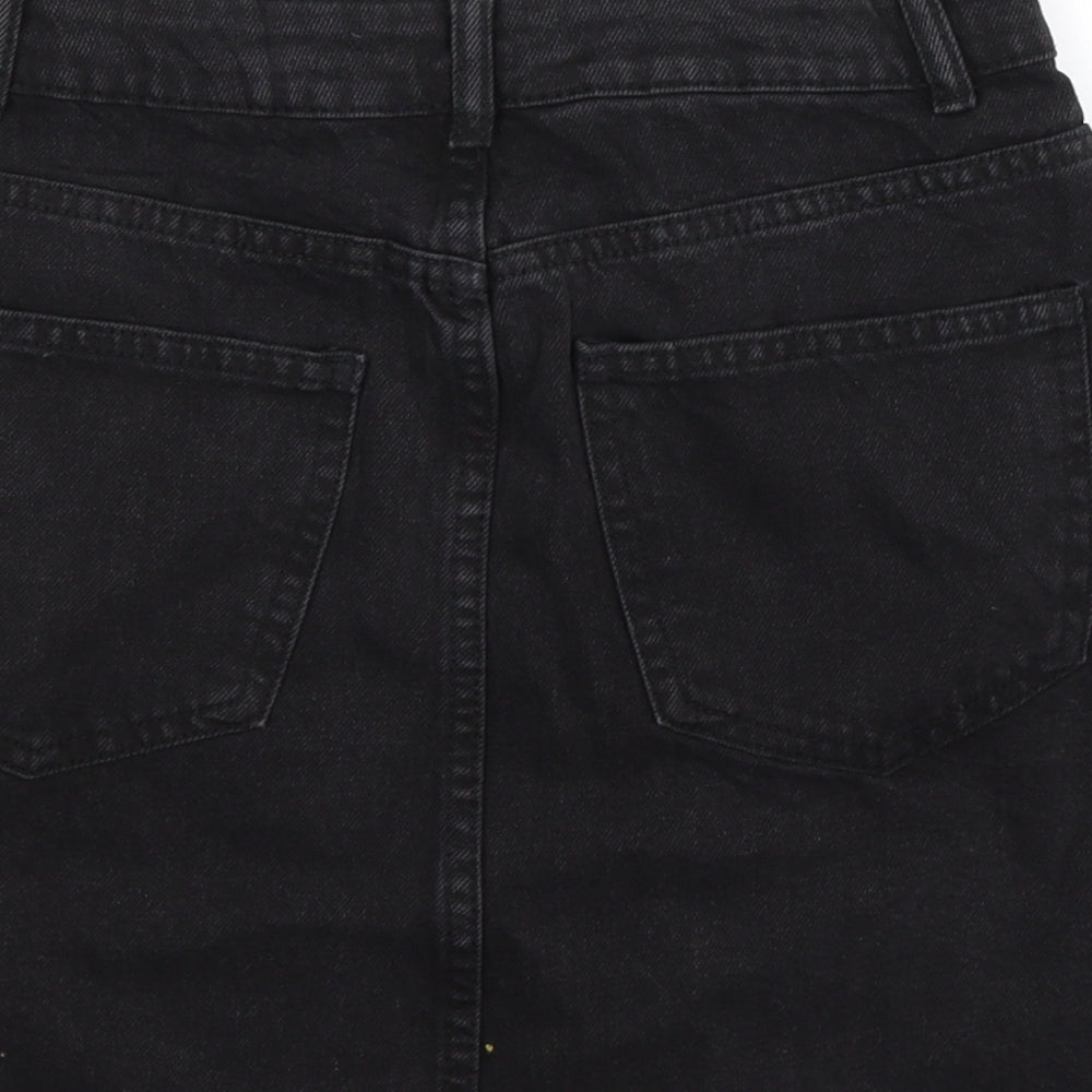 Denim Co Womens Black  Denim A-Line Skirt Size 8
