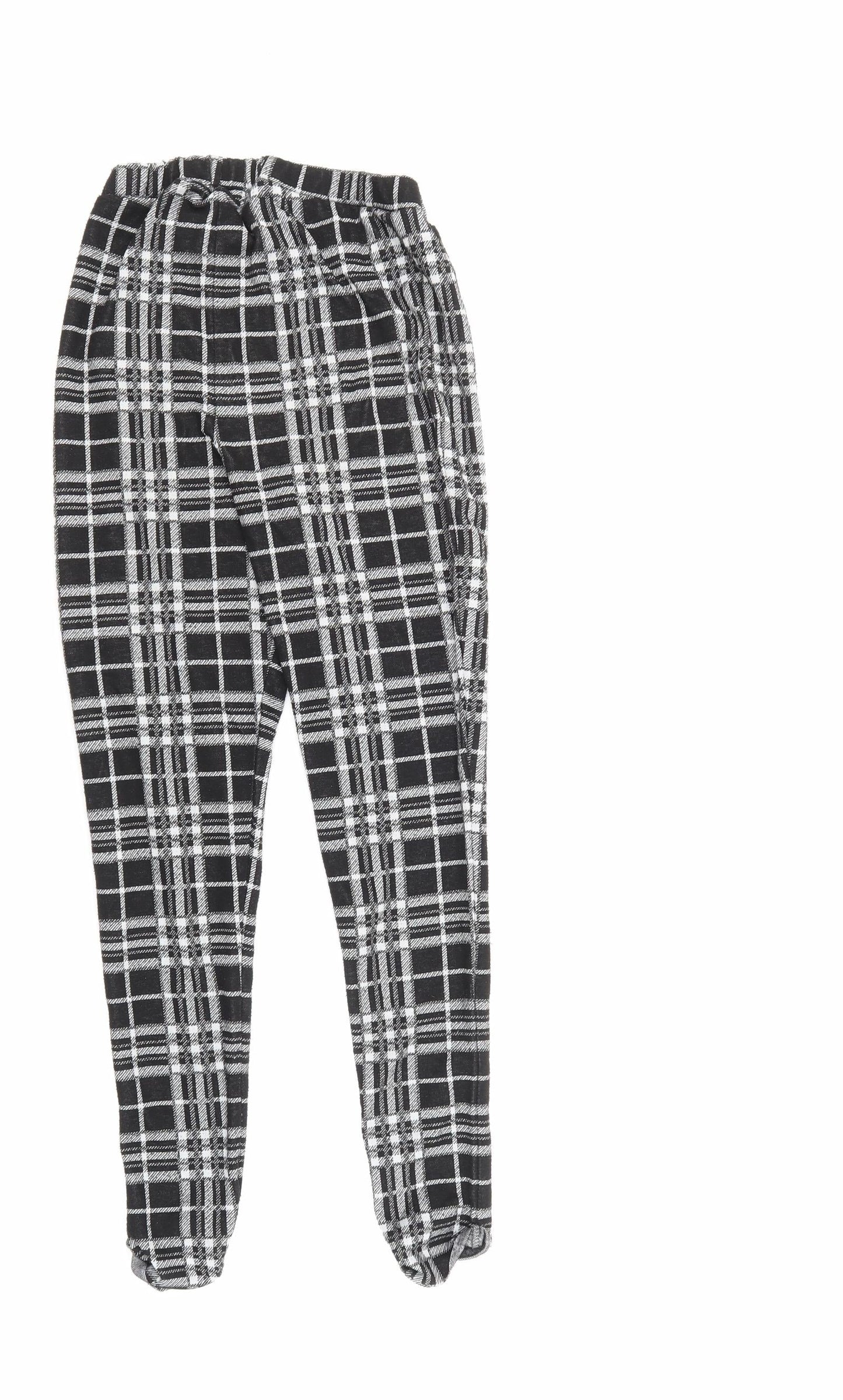South Womens Black Check  Jogger Leggings Size 10 L26 in