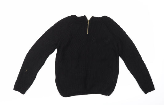 NEXT Womens Black Geometric  Pullover Jumper Size 10