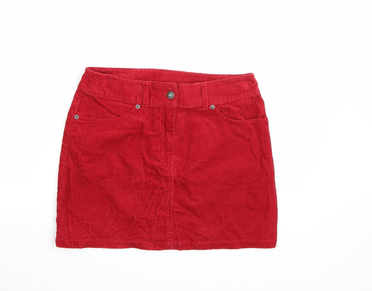 Hennes Womens Red  Corduroy A-Line Skirt Size 8