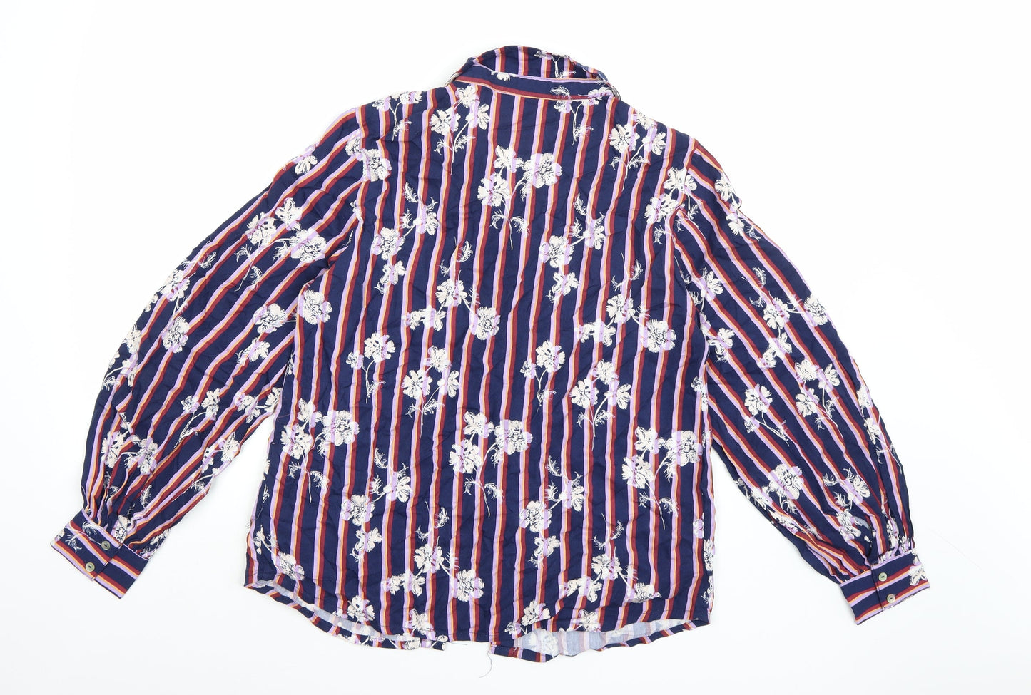Saint Tropez Womens Blue Striped  Basic Button-Up Size S