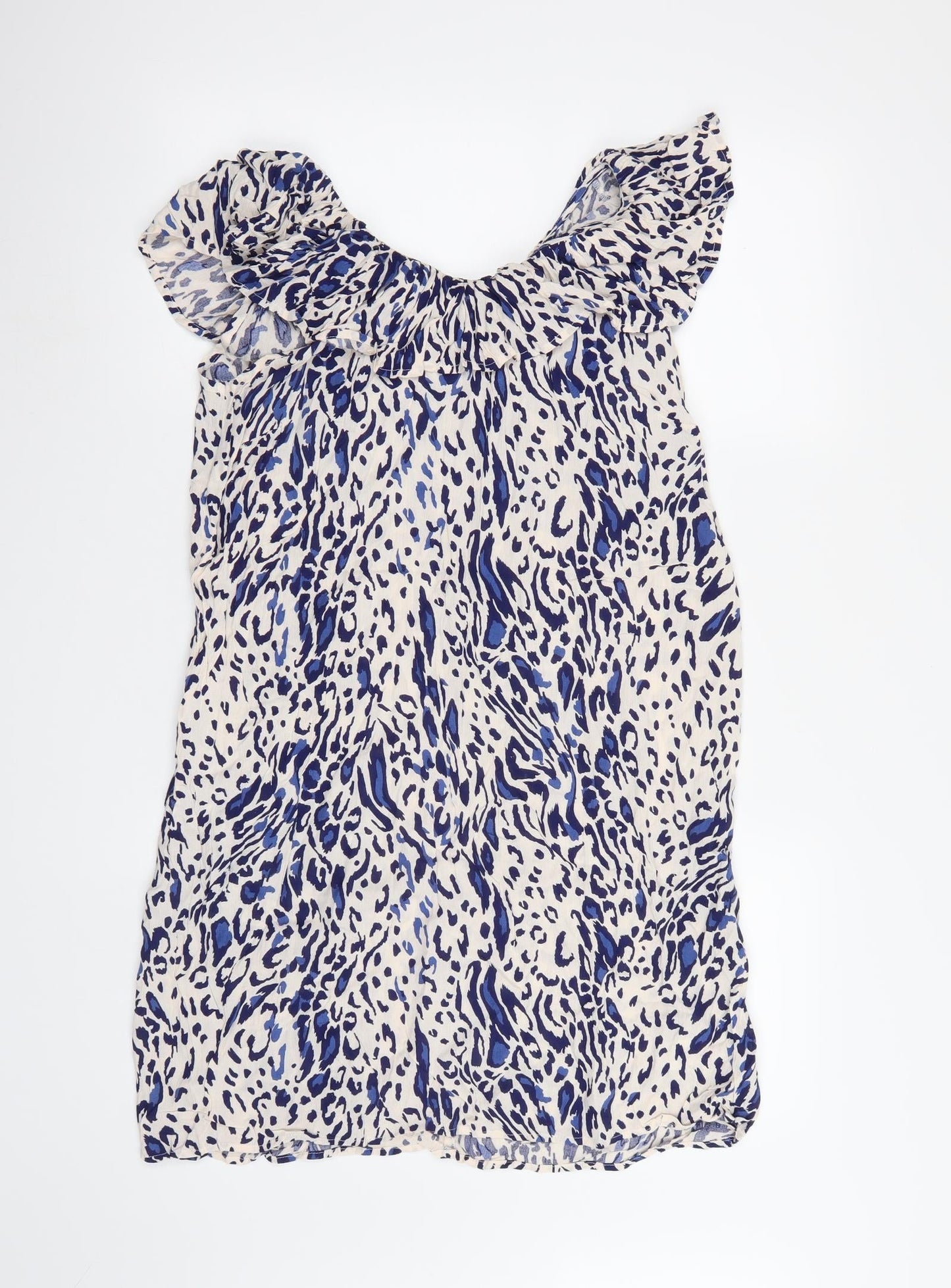 Dorothy Perkins Womens White Animal Print  A-Line  Size 10