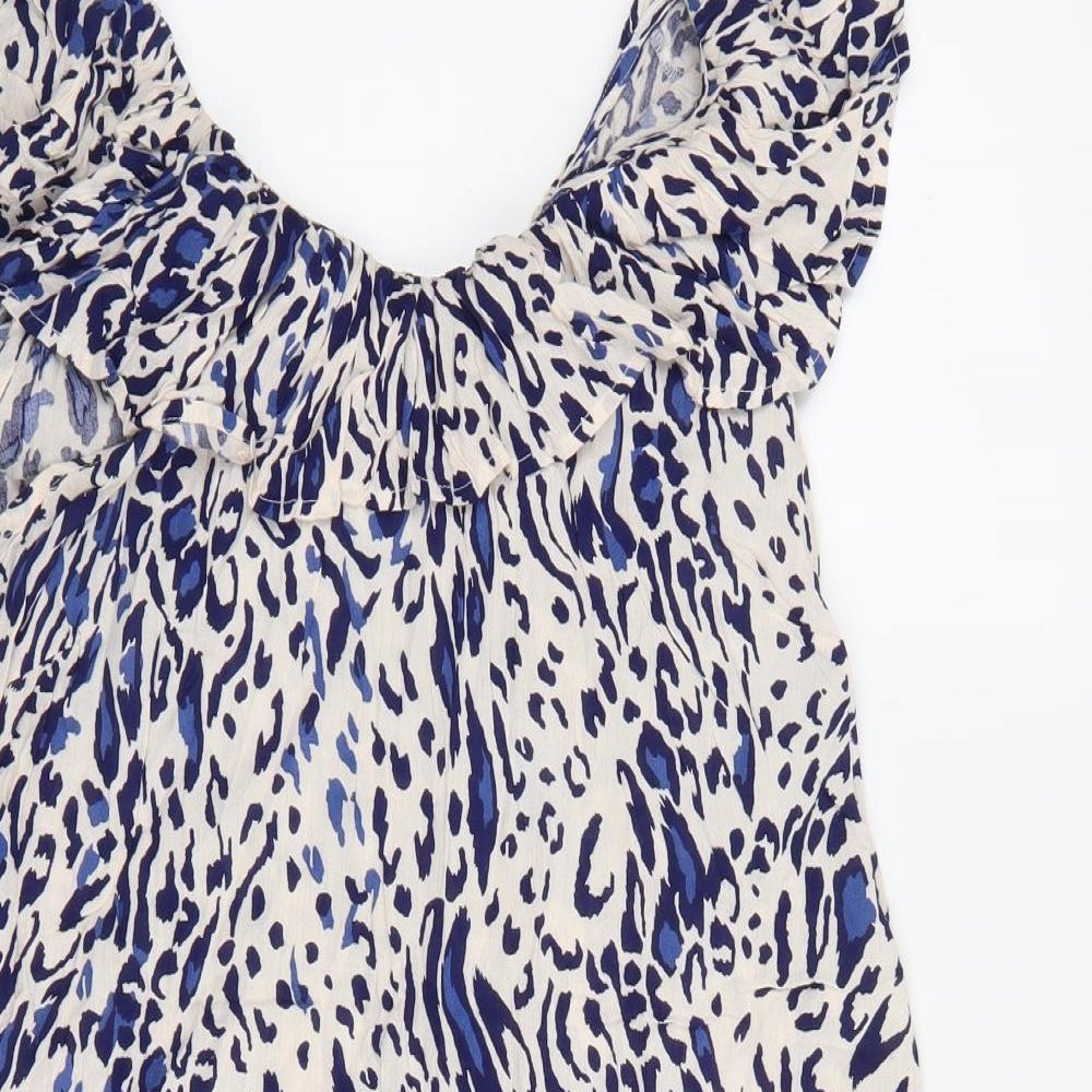 Dorothy Perkins Womens White Animal Print  A-Line  Size 10