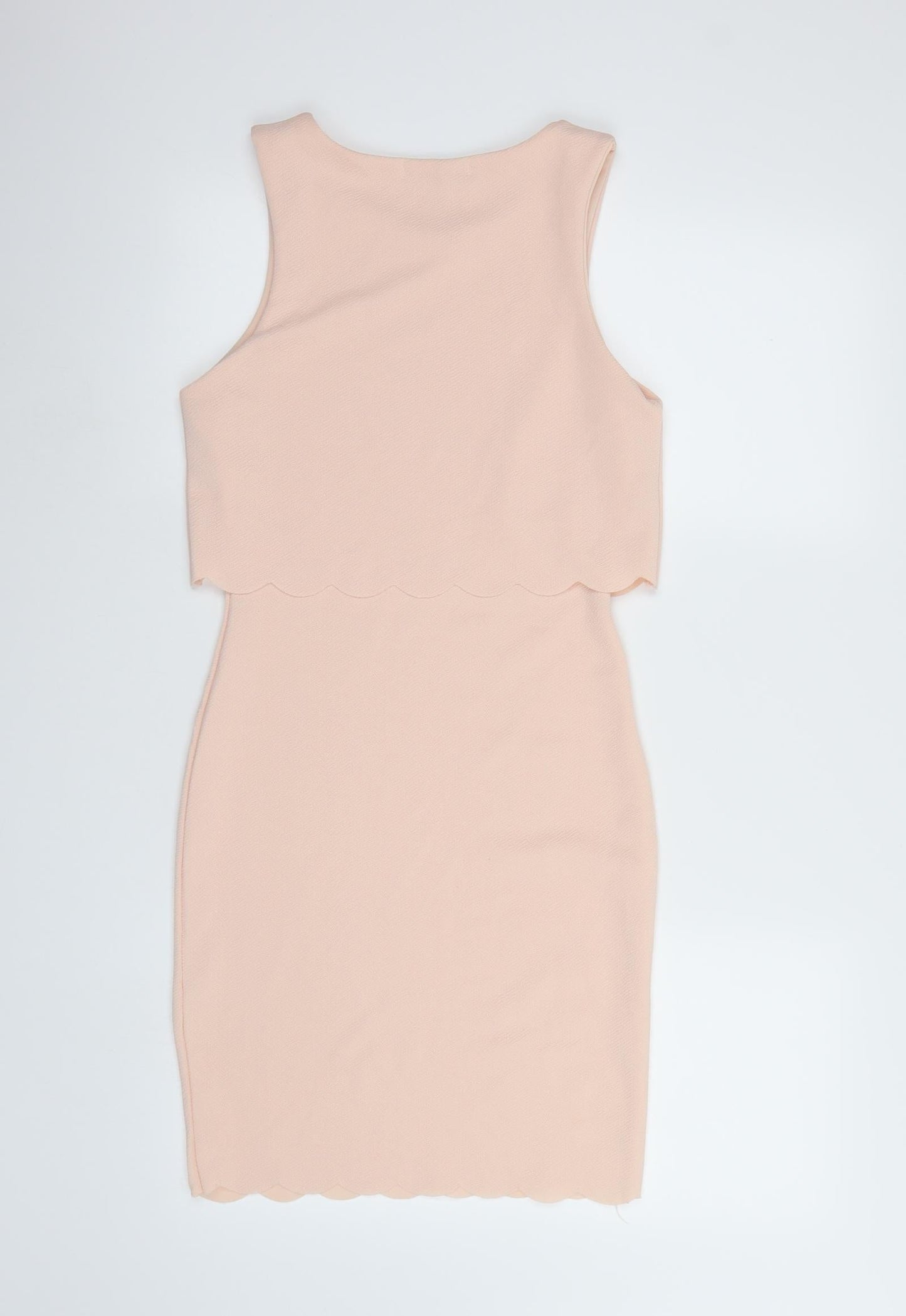 New Look Womens Pink   Bodycon  Size 10  - Scallop Hem