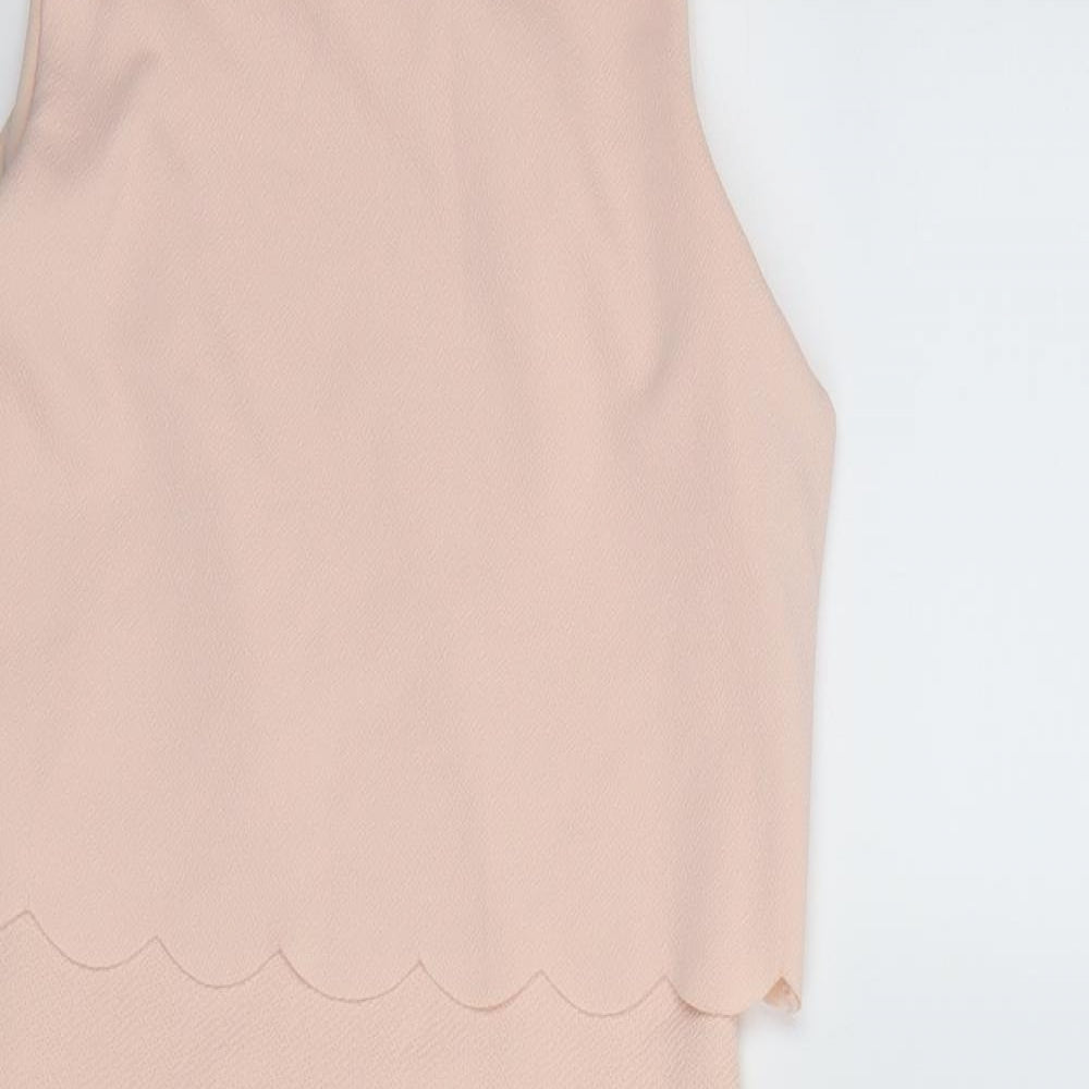 New Look Womens Pink   Bodycon  Size 10  - Scallop Hem