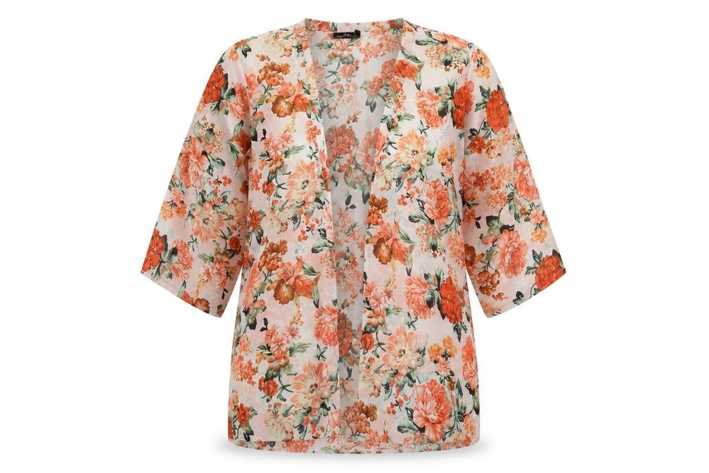 Front view of Sweet poison women’s pink floral cardigan jumper, size UK 10