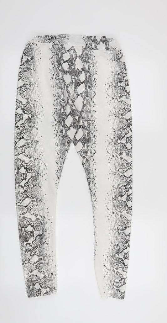 PARISIAN Womens White Animal Print  Jegging Leggings Size 12 L25 in