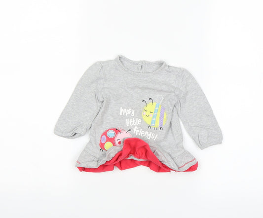 Front view of George Baby Grey jumper, size 3-6, Months