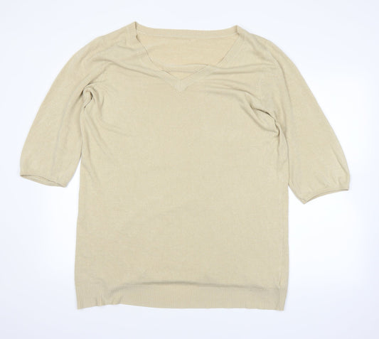 TRUE Womens Beige   Pullover Jumper Size 22