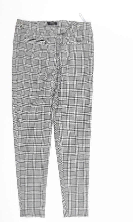 Papaya Womens Green Houndstooth  Trousers  Size 10 L27 in