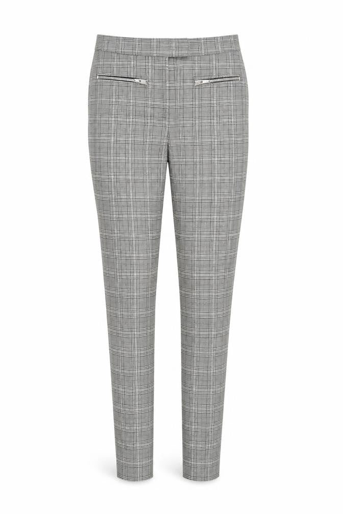 Papaya Womens Green Houndstooth  Trousers  Size 10 L27 in