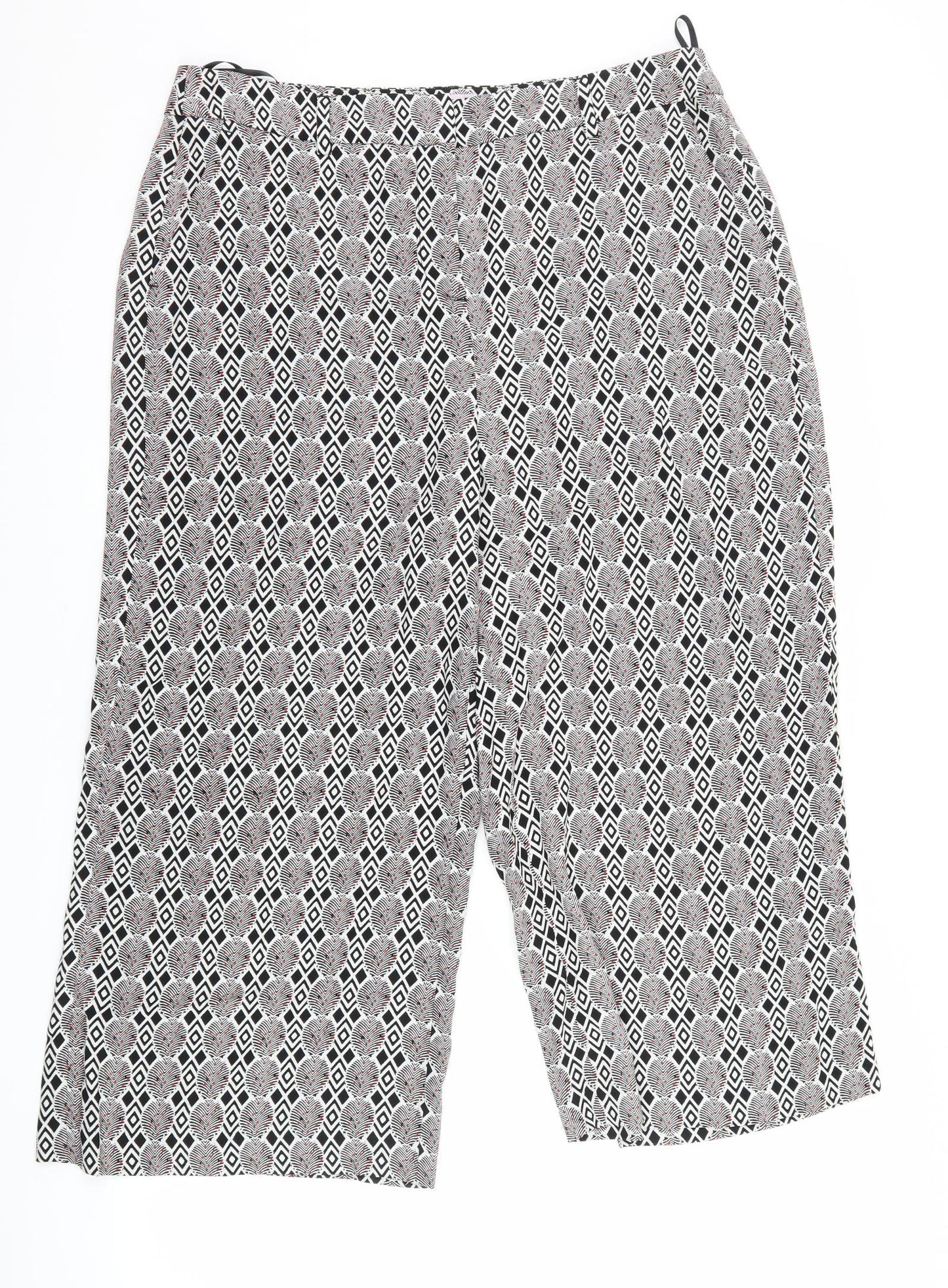 NEXT Womens Black Geometric  Trousers  Size 14 L23 in