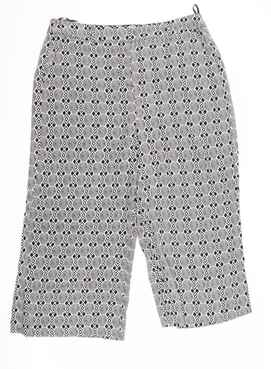 NEXT Womens Black Geometric  Trousers  Size 14 L23 in