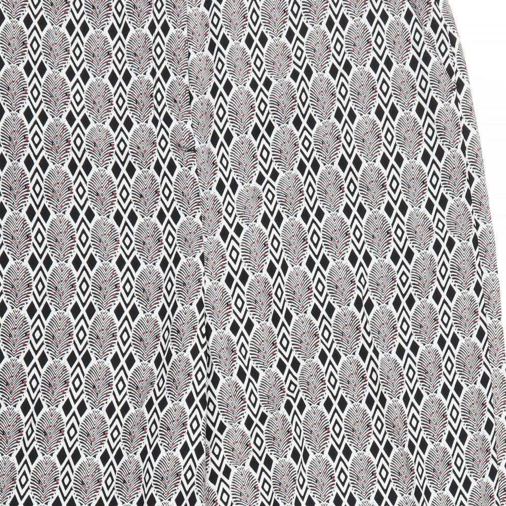 NEXT Womens Black Geometric  Trousers  Size 14 L23 in