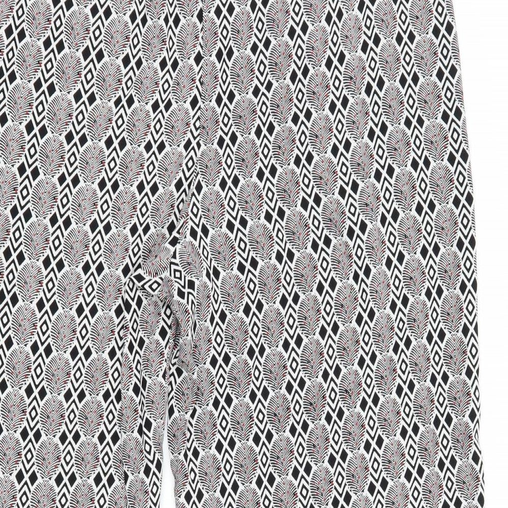 NEXT Womens Black Geometric  Trousers  Size 14 L23 in