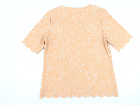NEXT Womens Orange Floral  Basic T-Shirt Size 12