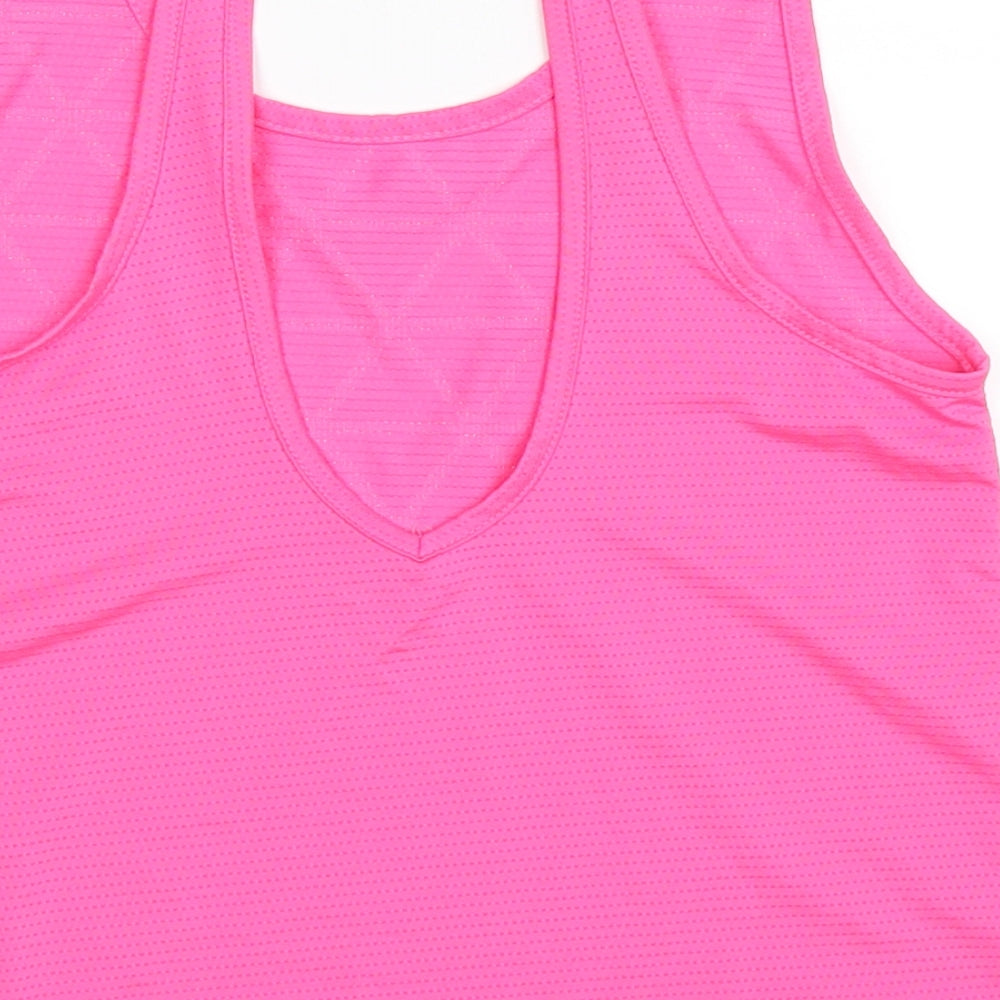 Young Dimension Girls Pink Geometric  Basic Tank Size 9-10 Years