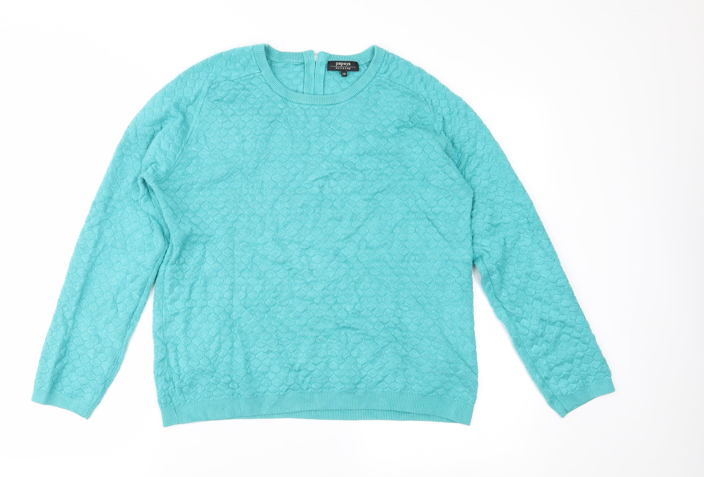 Papaya Womens Green  Knit Pullover Jumper Size 16