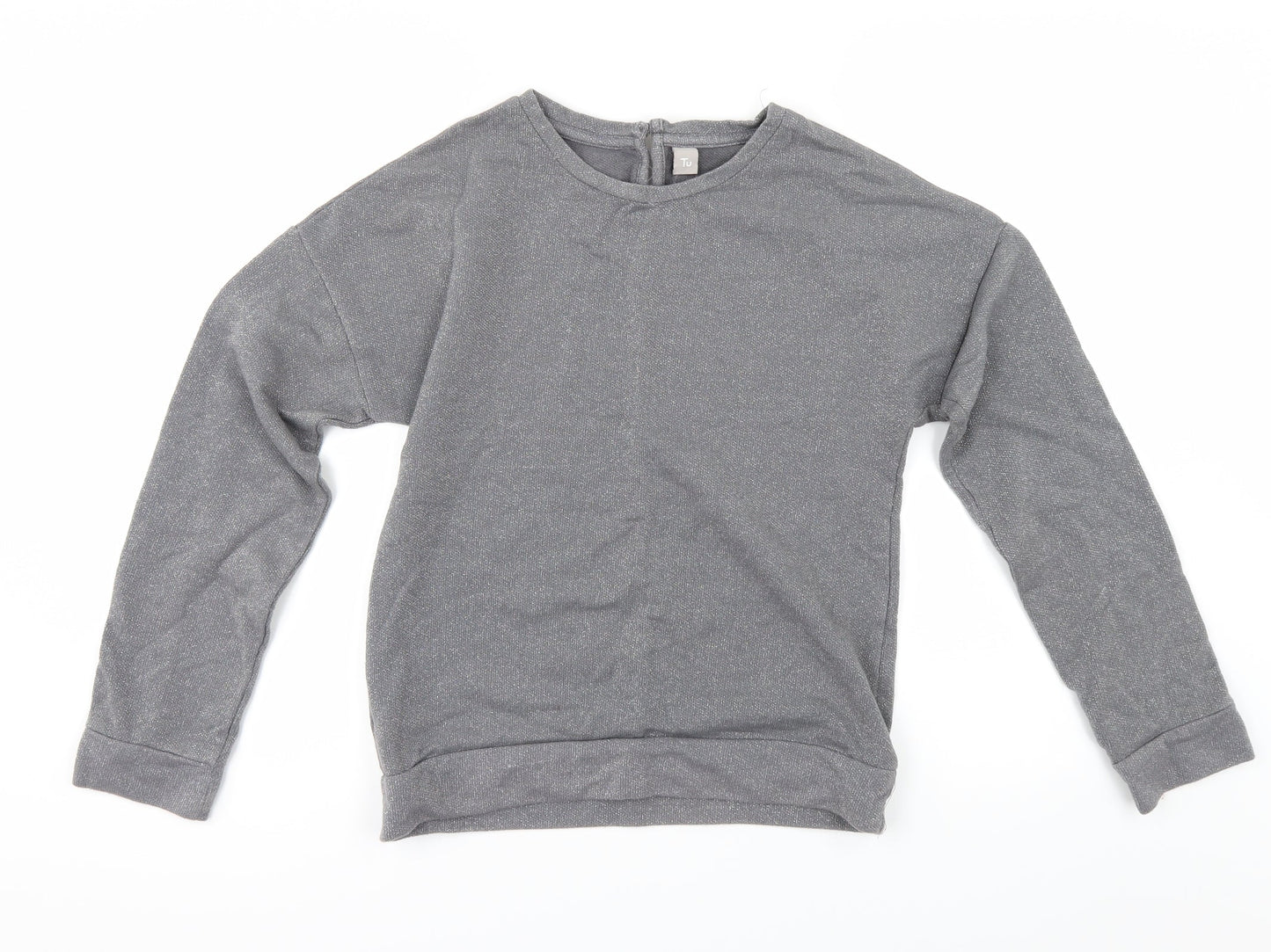 TU Girls Silver   Pullover Sweatshirt Size 14 Years