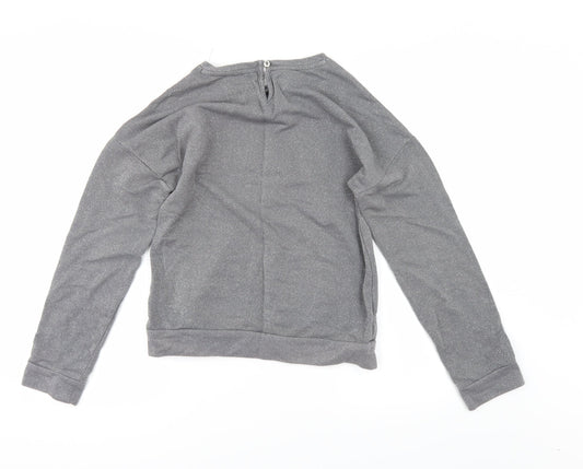 TU Girls Silver   Pullover Sweatshirt Size 14 Years