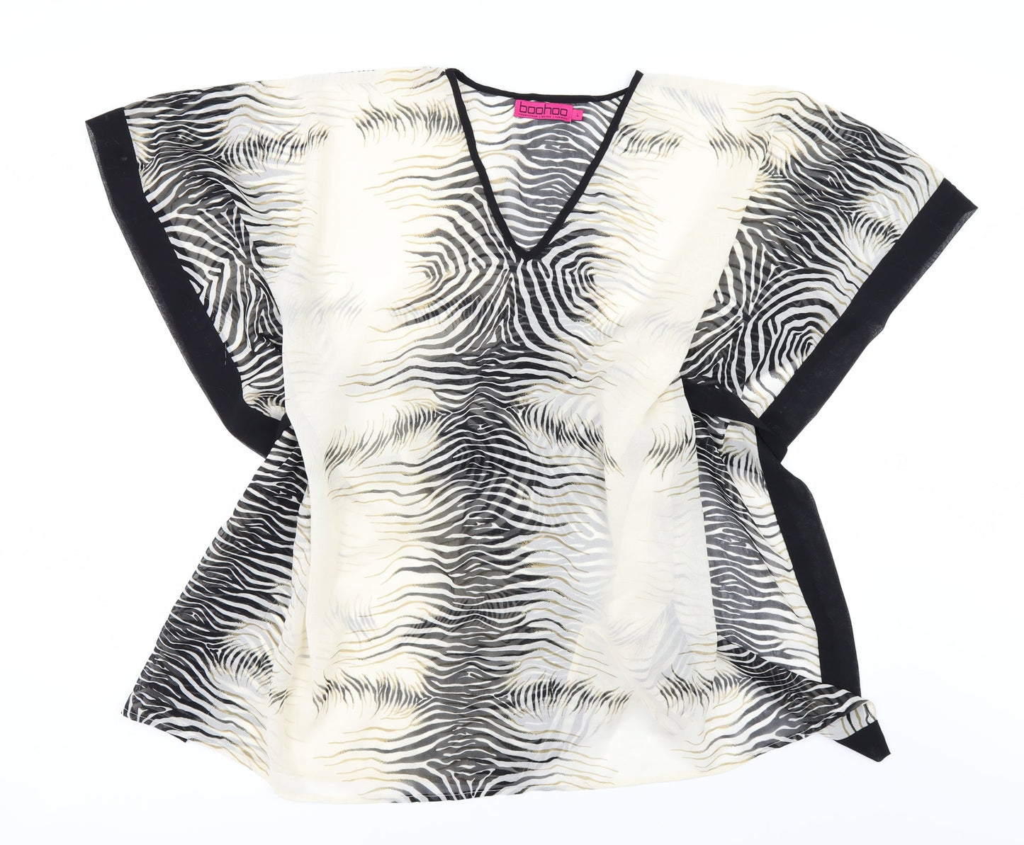 Boohoo Womens Ivory Floral  Tunic Blouse Size L  - OVERSIZED