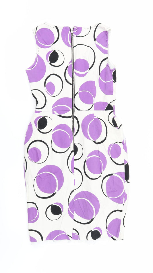 Marks and Spencer Womens White Floral  Pencil Dress  Size 10
