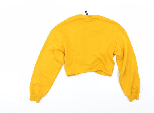 Divided by H&M Womens Yellow   Pullover Sweatshirt Size S