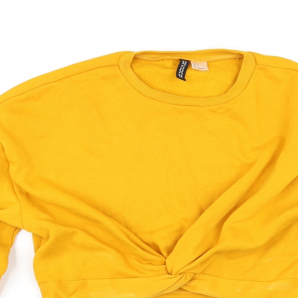 Divided by H&M Womens Yellow   Pullover Sweatshirt Size S