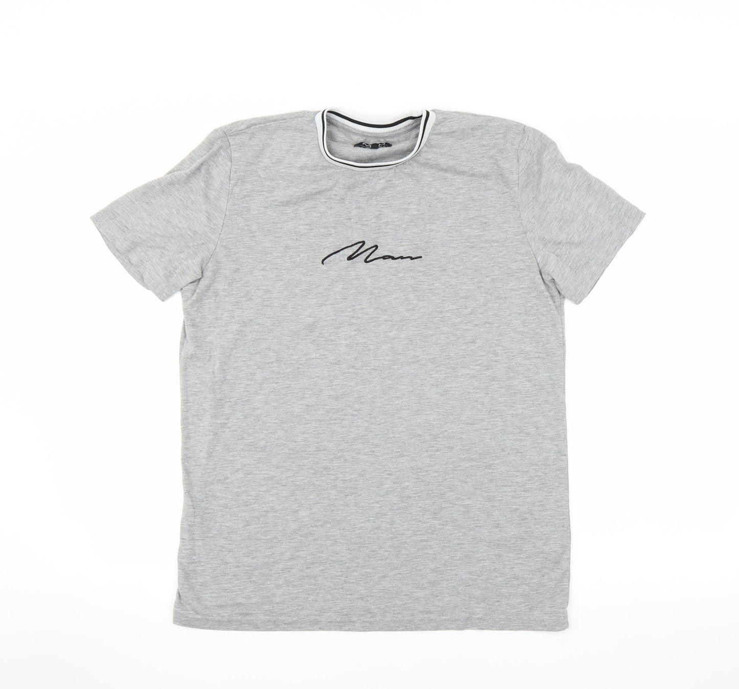 Boohoo Man Womens Grey   Basic T-Shirt Size S