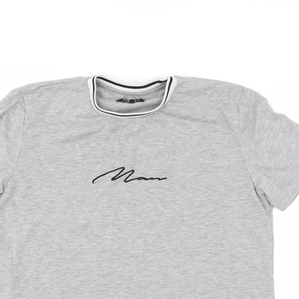 Boohoo Man Womens Grey   Basic T-Shirt Size S