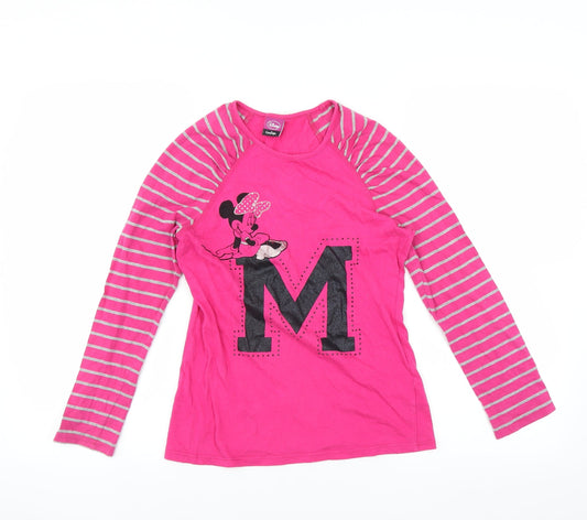 George Girls Pink Solid  Top Pyjama Top Size 13-14 Years  - MINNIE MOUSE