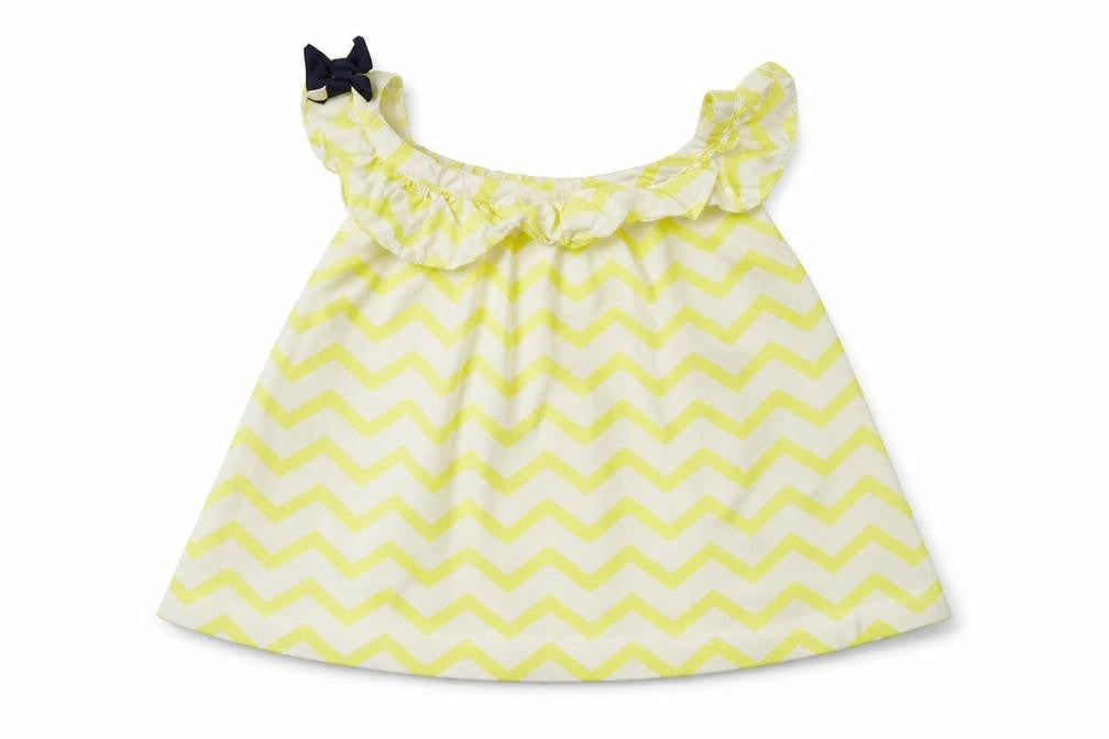 Front view of Lydia jane Yellow Animal Print Fit & Flare, size 12-18, Months