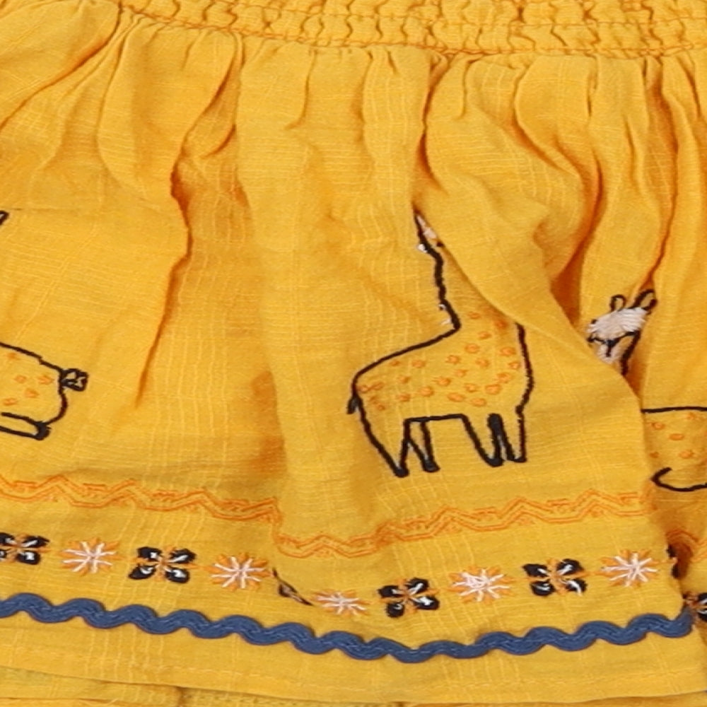 NEXT  Yellow   Flare Skirt Size 9-12 Months  - Llama
