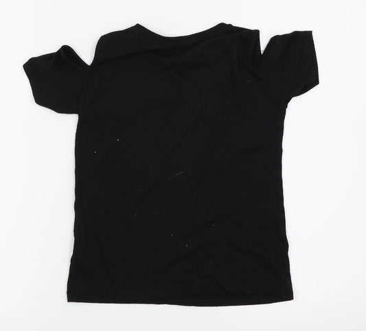Primark Girls Black Houndstooth  Basic Tank Size 8-9 Years