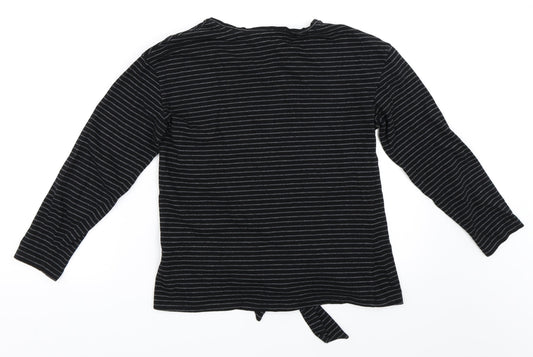 Warehouse Womens Black Striped  Basic T-Shirt Size 8