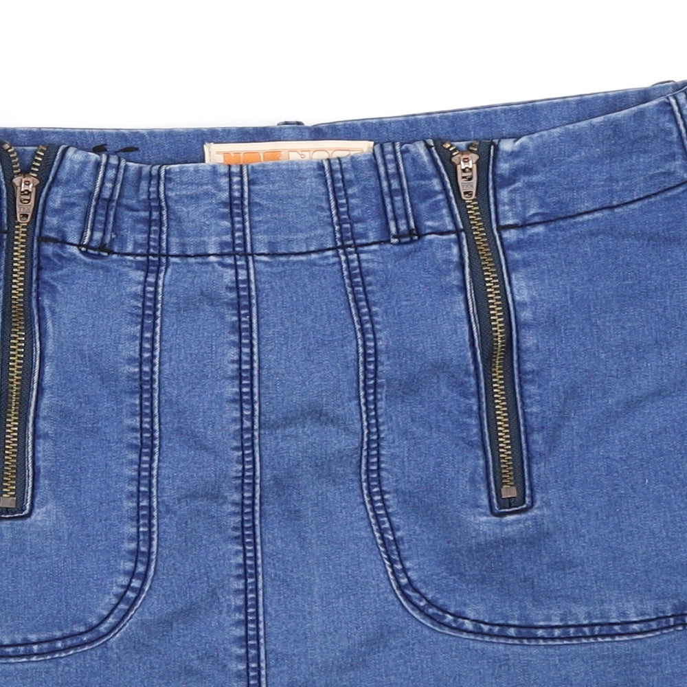 YesYes Womens Blue  Denim Mini Skirt Size 10
