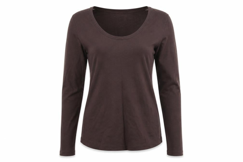 Front view of Papaya women’s brown pullover sweatshirt, size UK 14