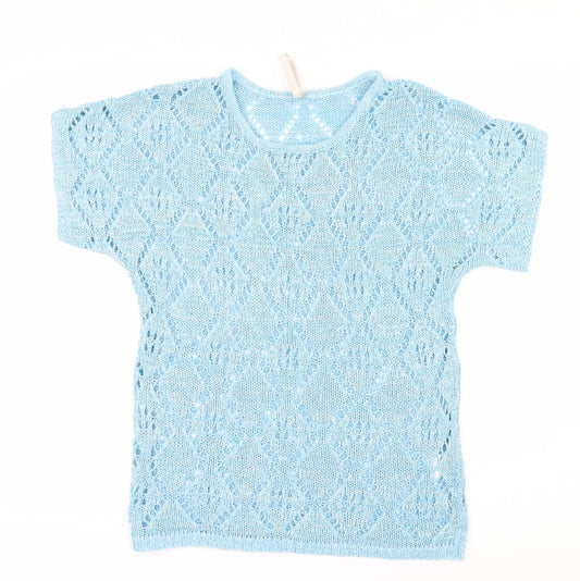 Leo & Nicole Womens Blue  Knit Pullover Jumper Size S