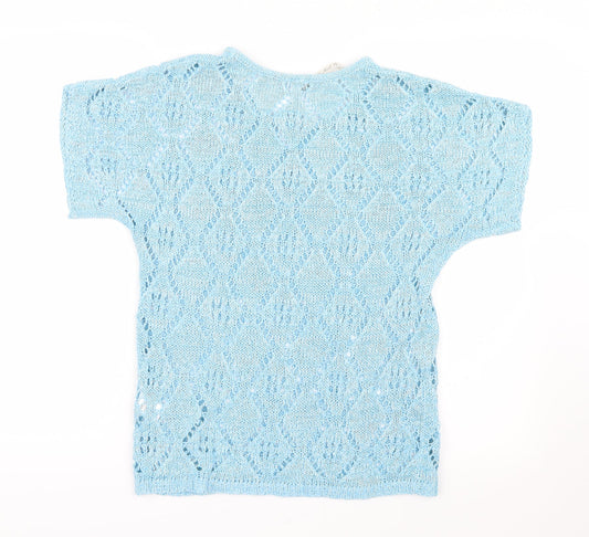 Leo & Nicole Womens Blue  Knit Pullover Jumper Size S