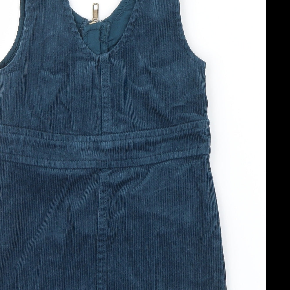 Art Class Girls Blue  Velvet Pinafore/Dungaree Dress  Size 2 Years