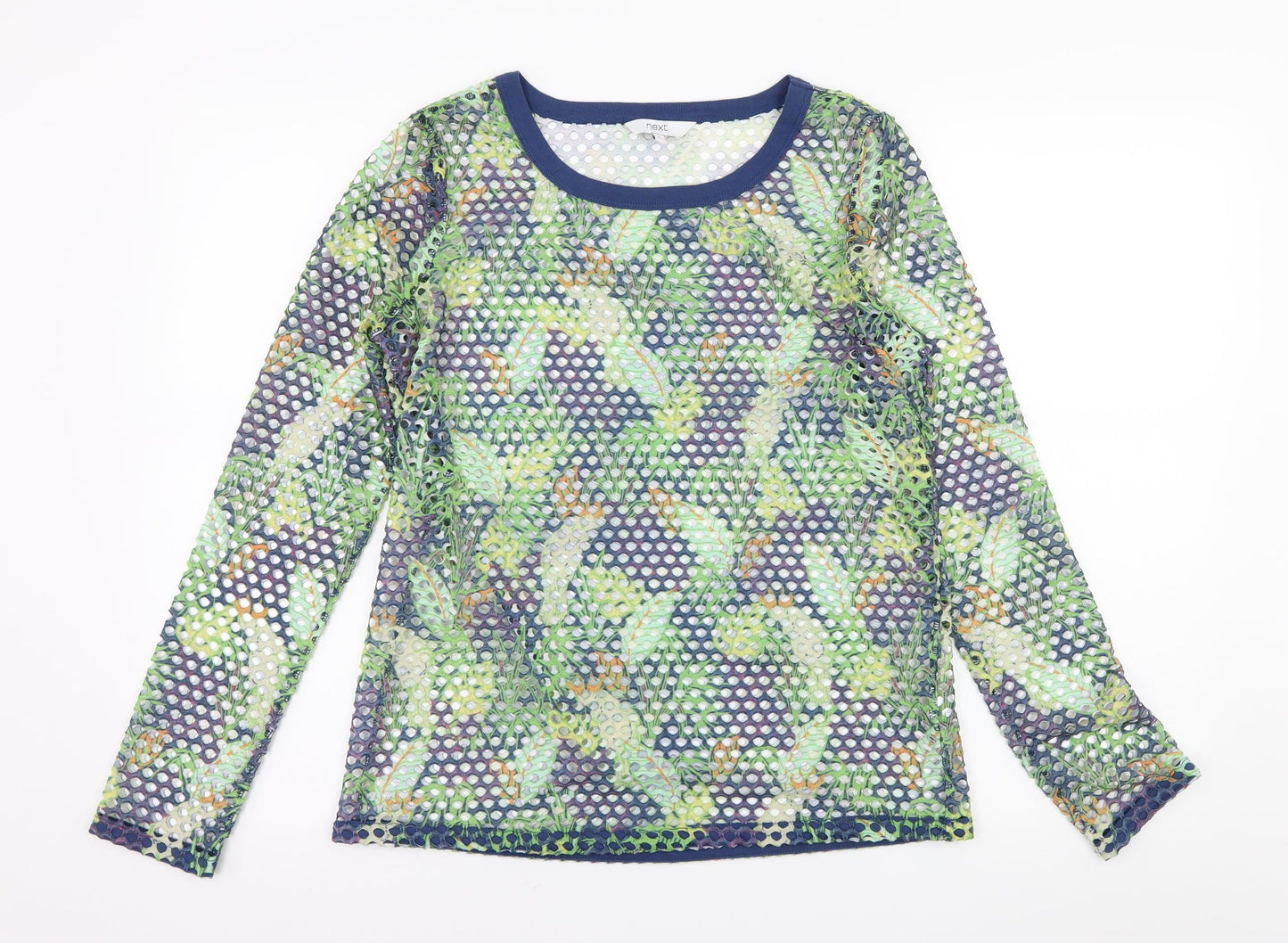 NEXT Womens Black Floral  Basic T-Shirt Size 10  - Fish net