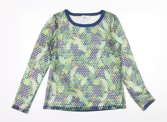NEXT Womens Black Floral  Basic T-Shirt Size 10  - Fish net