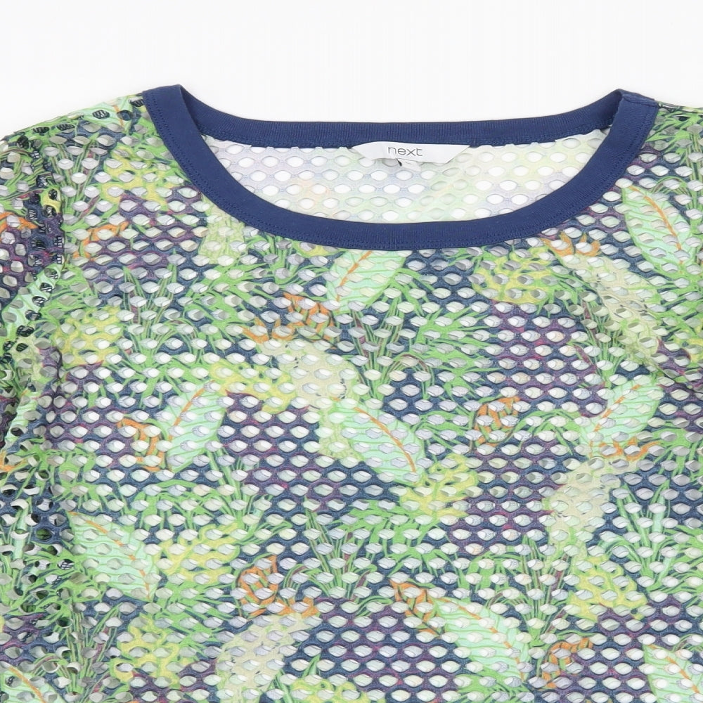 NEXT Womens Black Floral  Basic T-Shirt Size 10  - Fish net