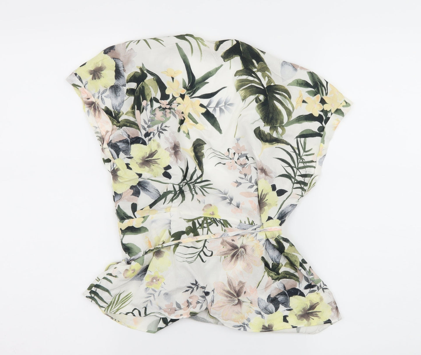 Dorothy Perkins Womens White Floral  Basic Blouse Size 8