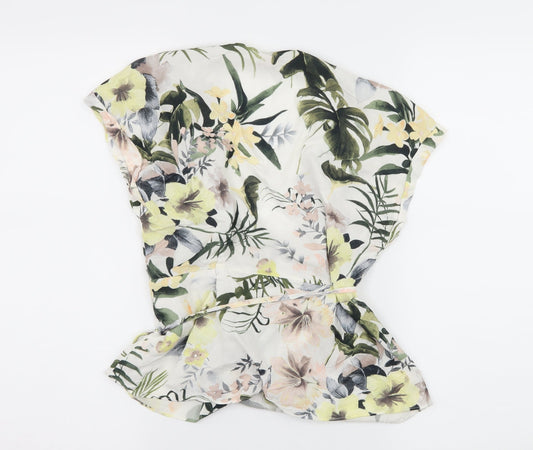 Dorothy Perkins Womens White Floral  Basic Blouse Size 8