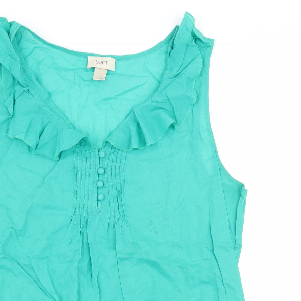 LOFT Womens Green   Basic Blouse Size L